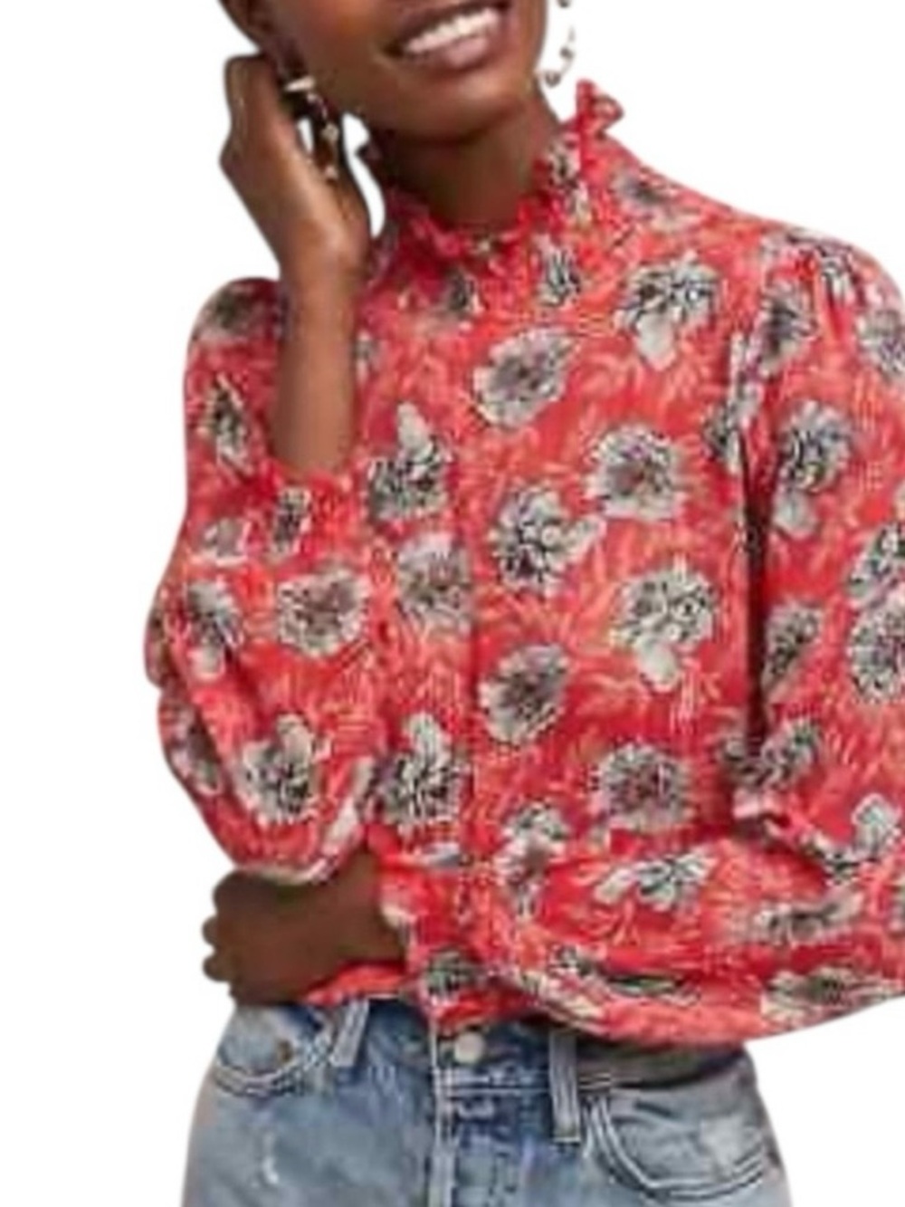 Anthropologie Meadow Rue floral sheer blouse 4